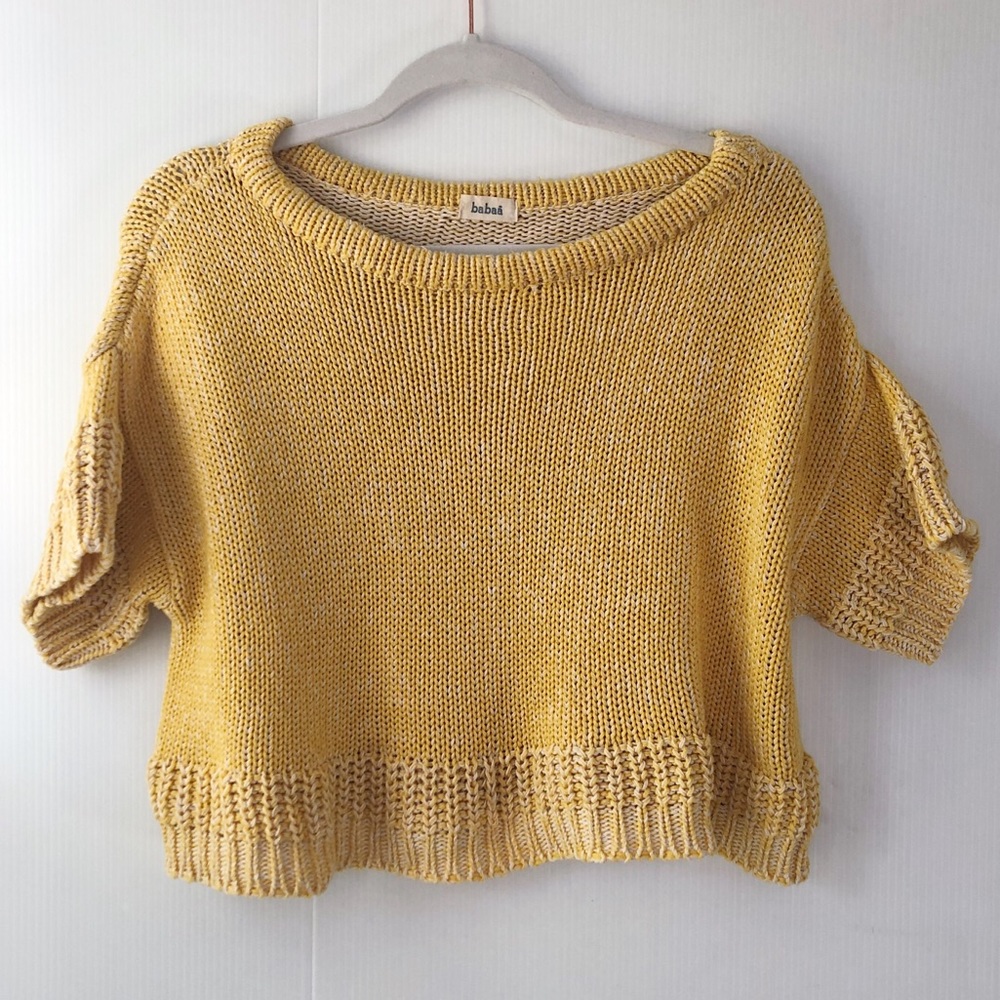 BABAA • Short Sleeve Boxy Cropped Sweater Jumper